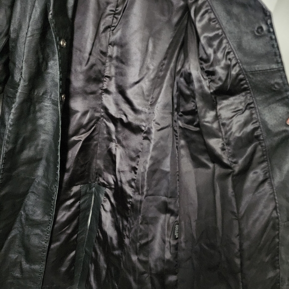 3XL Leather Trench Jacket - Picture 5 of 6